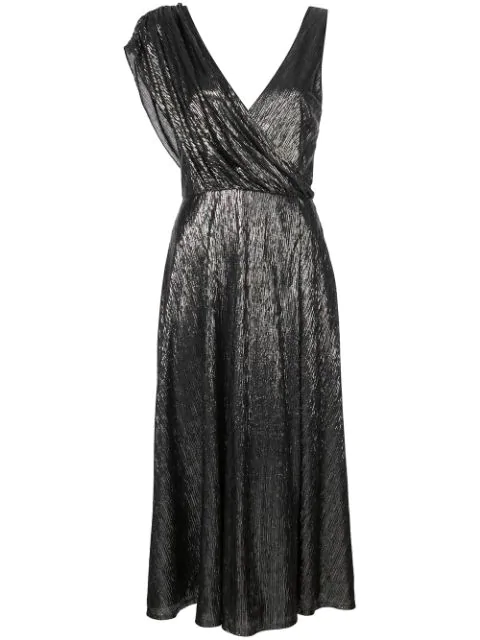 black sleeveless midi dress