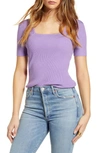 English Factory Puff Shoulder Knit Top In Lavender