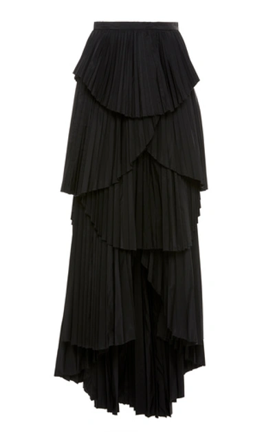 Amur Ophelia Pleated Tier Maxi Skirt In Black | ModeSens