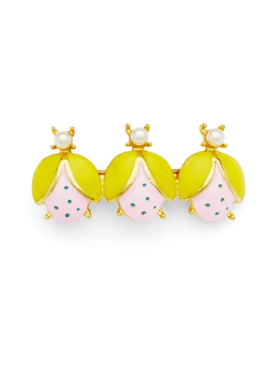 Miss Mathiesen Lucky In Love Hair Clip In Pink And Yellow