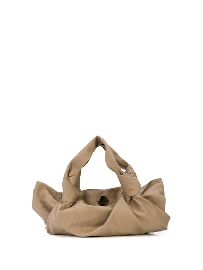 The Row The Ascot Cotton Clutch Bag In Brown