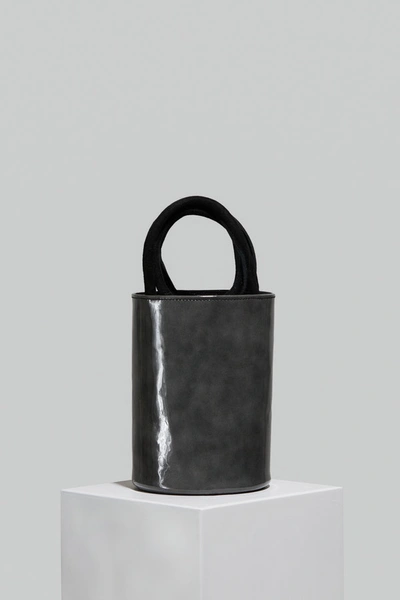 Folklore Medium Kyklos Grey Patent Leather Bag