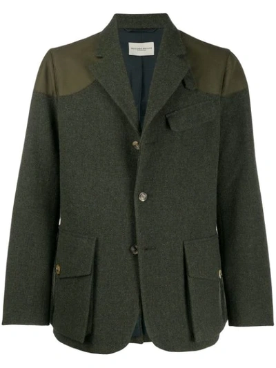 Holland & Holland Four-button Jacket With Patches In Green