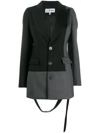 Loewe Black And Grey Panelled Wool Jacket