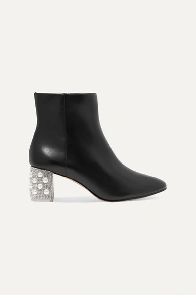 Sophia Webster Toni 65 Embellished Suede Ankle Boots In Black