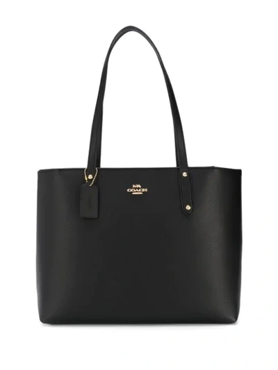 Coach Central Black Grained Leather Tote
