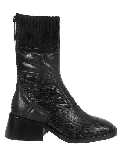 Chloé Ribbed Sock Ankle Boots In Black