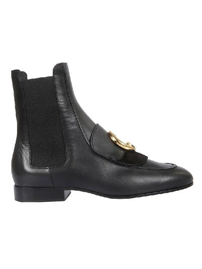 Chloé Elastic Side Ankle Boots In Black