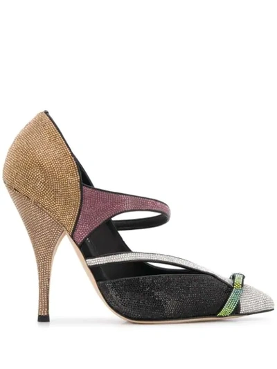 Marco De Vincenzo Decolleté Embellished Pumps In Multicolor