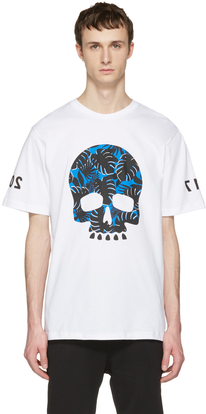 Markus Lupfer White Skull T-shirt In White Navy | ModeSens