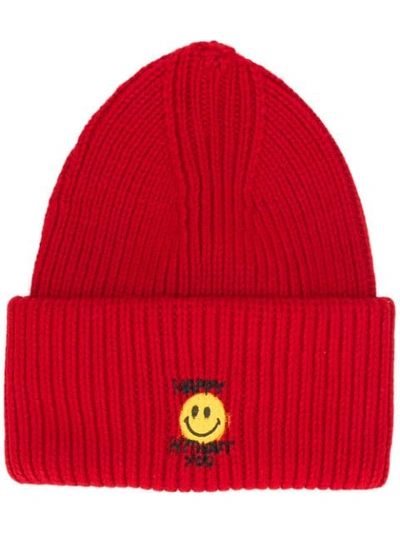 Philosophy Di Lorenzo Serafini Philosophy - Beanie With Happy Without You Print In Red