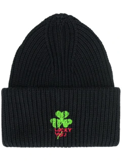 Philosophy Di Lorenzo Serafini Philosophy - Beanie With Lucky You Print In Black