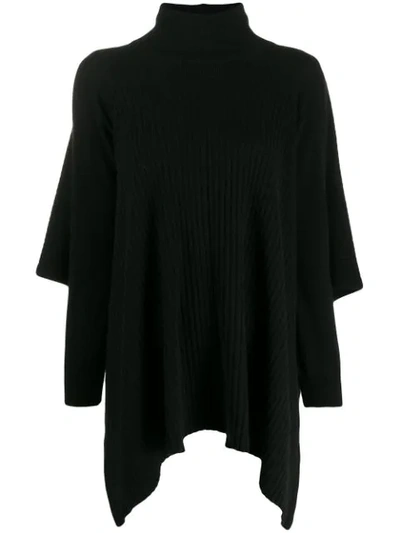 Pringle Of Scotland Roll-neck Blanket Jumper In Black