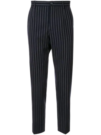 Dolce & Gabbana Tailored Pinstripe Trousers In Blue