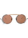 Thom Browne Tb111 Round-frame Sunglasses In Gold