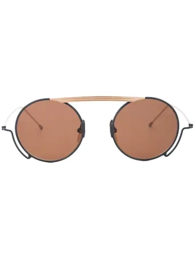 Thom Browne Tb111 Round-frame Sunglasses In Gold
