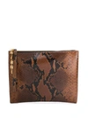 Marni Snakeskin Clutch Bag In Brown
