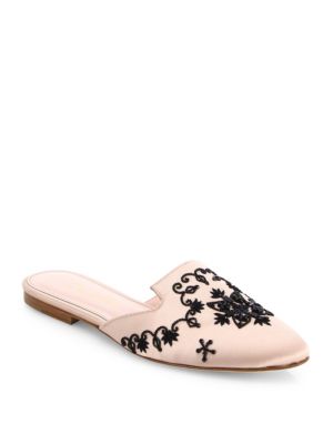 satin mules flat