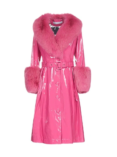Saks Potts Coat In Neon Pink