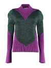 Gcds Panelled Metallic Sweater In Purple