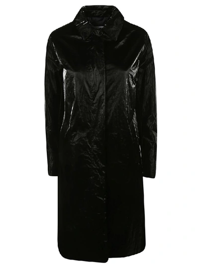 Aspesi Glossy Long Coat In Black