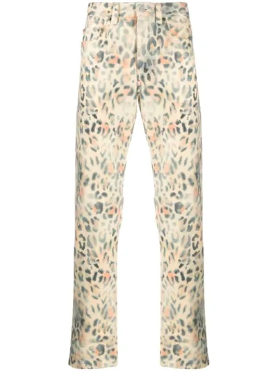 Napa By Martine Rose Leopard Print Jeans In Beige