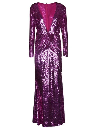 Amen Glitter Applique Dress In Fuxia