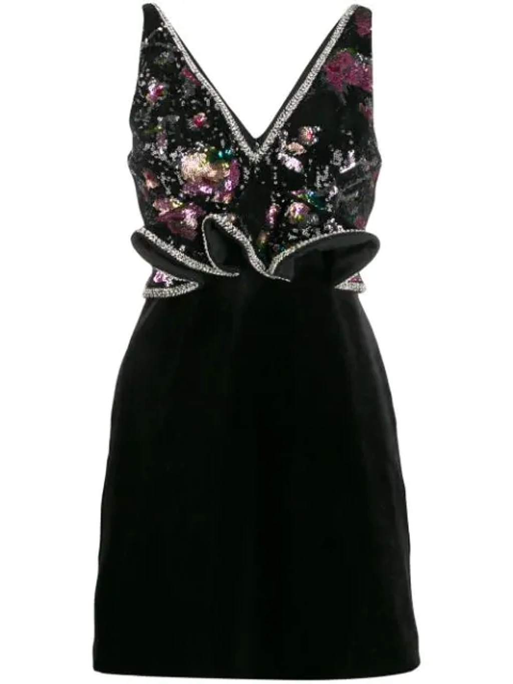 self portrait midnight mini dress Self-portrait Self Portrait Midnight Bloom Sequin Mini Dress In Black