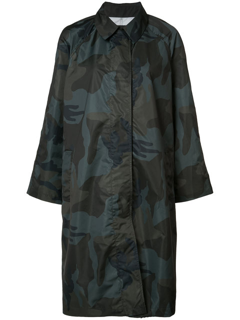 Nili Lotan Camouflage Midi Coat | ModeSens