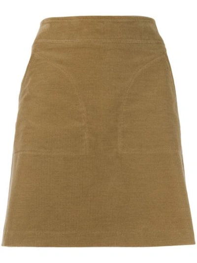 Apc Shanya Velvet Skirt In Camel