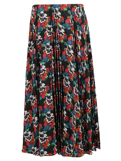 Valentino Skirt In Nero/multicolor