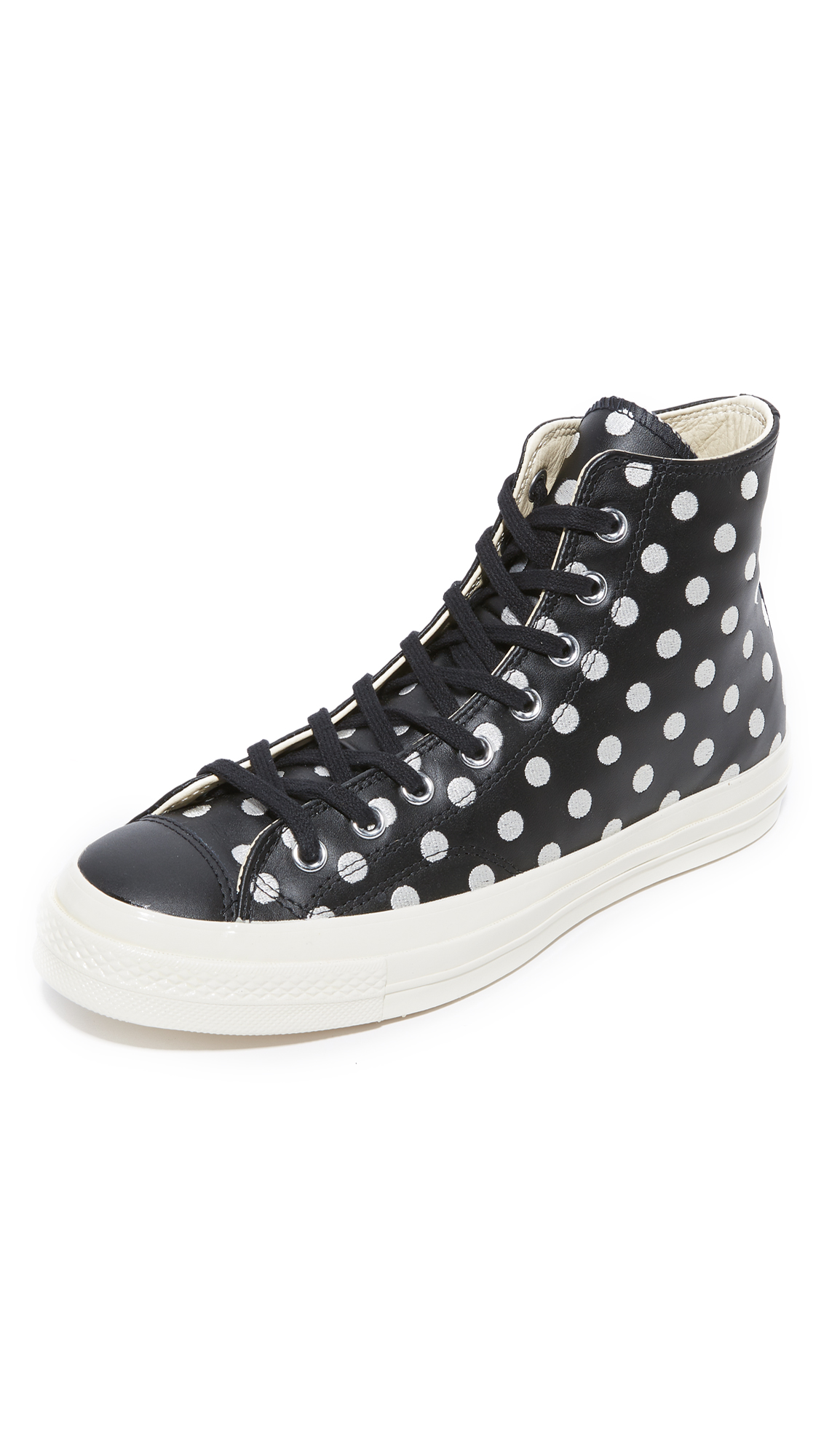 denim polka dot converse