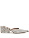 Area Pointed Embellished Pumps In Silver