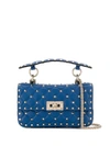 Valentino Garavani Rockstud Quilted Tote In Blue