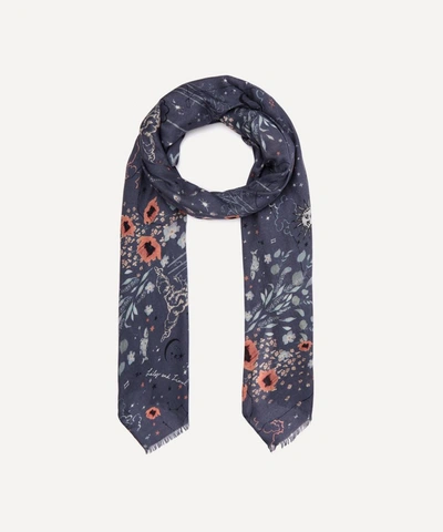 Lily And Lionel Zodiac Modal-blend Scarf In Blue