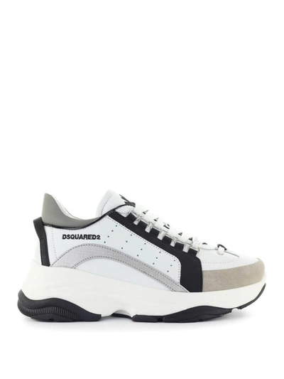 Dsquared2 Bumpy 551 Leather Sneakers In White