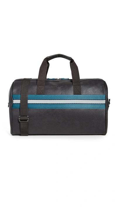 Ted Baker Empress Striped Webbing Holdall Bag In Chocolate