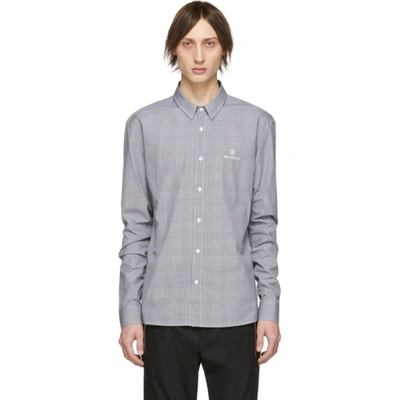 Balmain Embroidered Cotton Prince Of Wales Shirt In Eab Noir/bl
