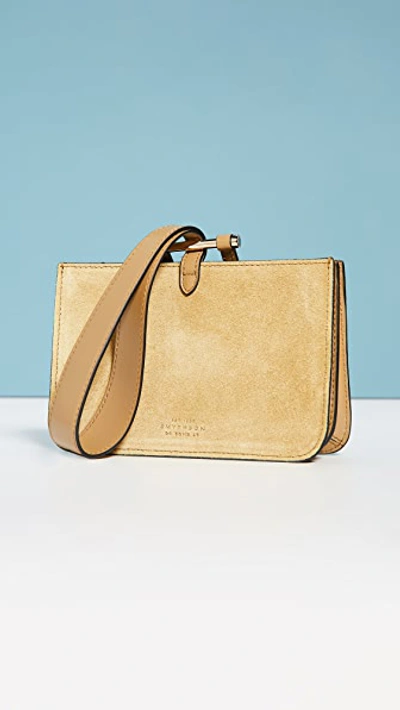 Smythson Mini Concertina Wristlet In Mustard