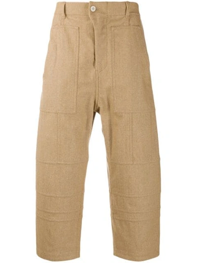 Julien David Panelled Culotte Trousers In Brown