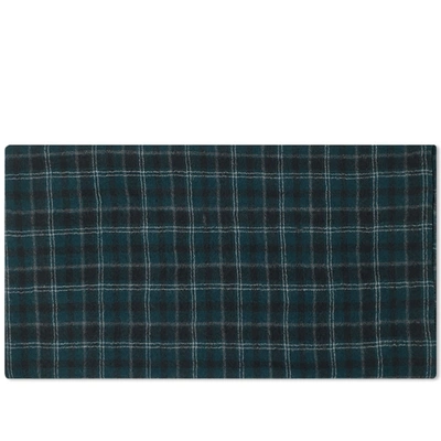 Officine Generale Japanese Wool Check Scarf In Green