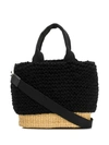 Muun Bonnie Woven Bucket Bag In Black