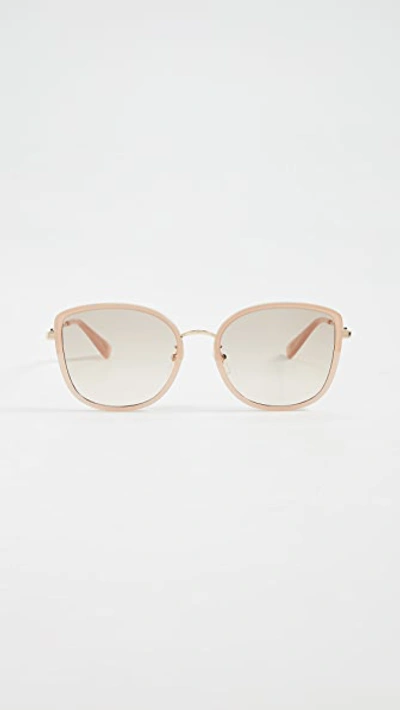 Gucci Web Block Sunglasses In Tan/gold/pink