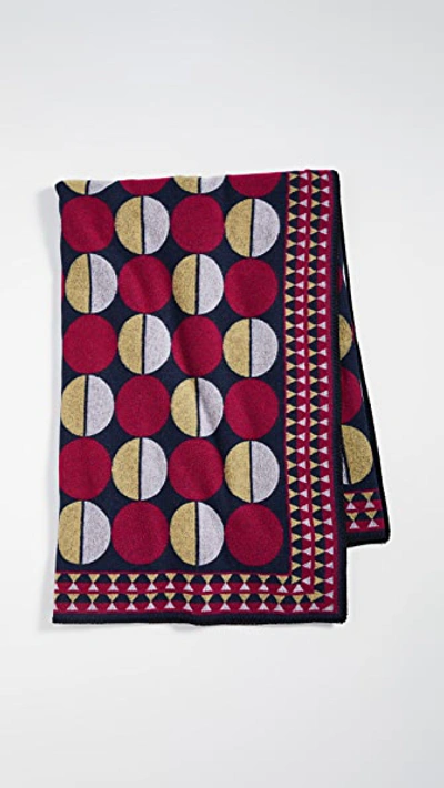 La Doublej Printed Wool Blanket In Sfere Rosso