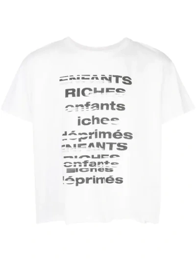 Enfants Riches Deprimes Tv Static Logo-print T-shirt In White
