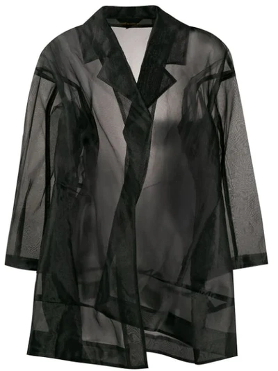 Pre-owned Comme Des Garçons 1997 Sheer Oversized Coat In Black