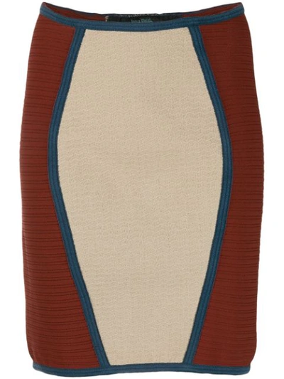 Pre-owned Jean Paul Gaultier 1990 Knitted Pencil Skirt In Red