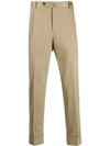 Pt01 Textured Tailored Trousers In Neutrals