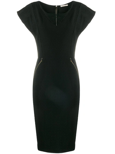 Pre-owned Nina Ricci Mesh Panel Dress In Black