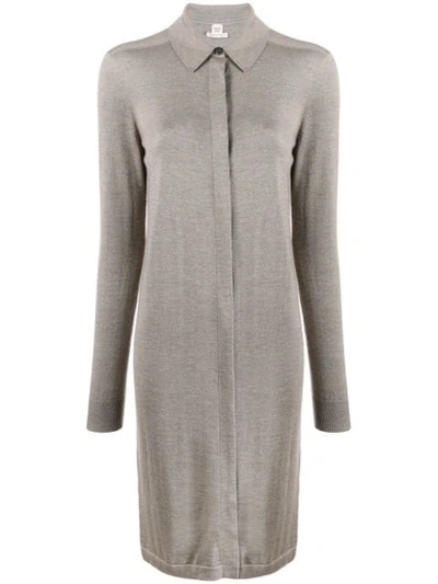 Pre-owned Hermes  Knitted Shirt Dress In Grey